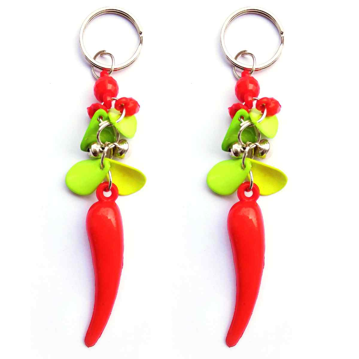 Fancy Model Keychain with Red Chilli Design for car and bike for girls and boys (Pack of 2)
